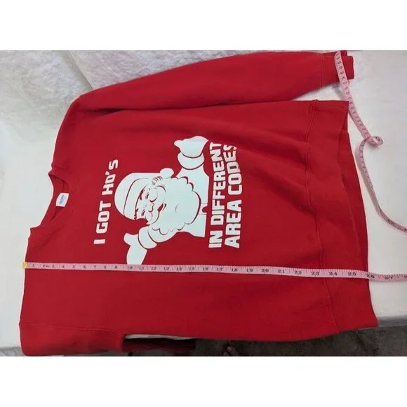 Funny Christmas crew Sweatshirt "I got ho's in different area codes" Medium V8 - Picture 7 of 7